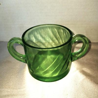 LIGHT GREEN VINTAGE GLASS