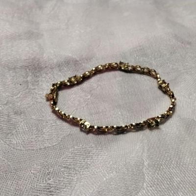 Ross Simons Gold Vermeil Diamonds and Varied Gems (Aquamarine, Peridot. Amethyst. Citrine) 7" 925 Bracelet