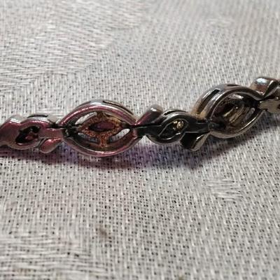 Vintage Ross Simons Ruby and Diamonds  7" Gold Vermeil Bracelet