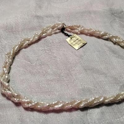 Beautiful Danecraft 16" Torsade Keshi Pearl Necklace with 14K Clasp