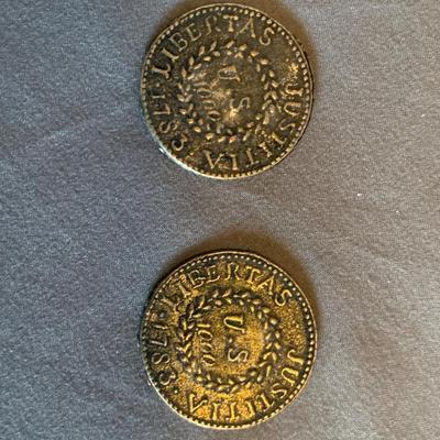 2 Vtg Nova Constellation Faux Coin