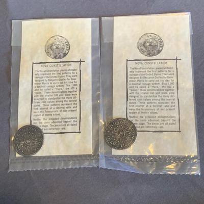 2 Vtg Nova Constellation Faux Coin