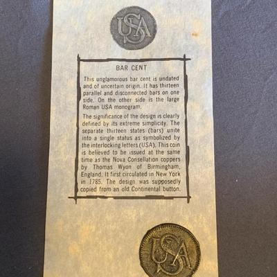 Vtg Bar Cent Faux Coin