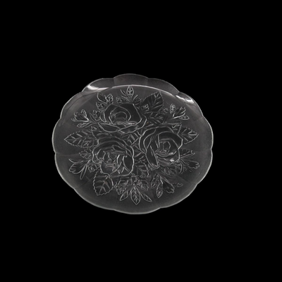 Vintage Glass Rose Dinner Plates