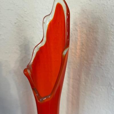 Viking Glass 3 Toed Ruby Red Vase