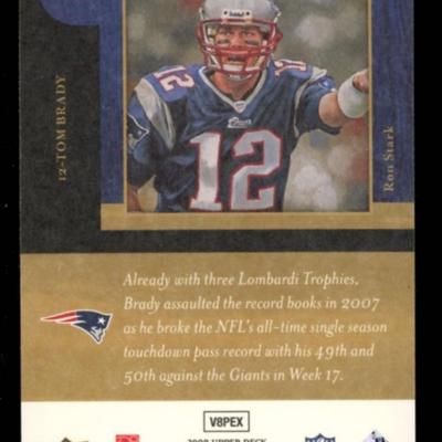 2008 MASTERPIECES TOM BRADY