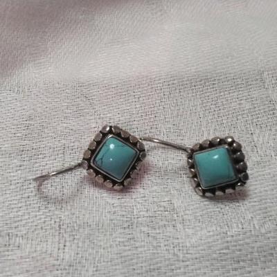 Gorgeous Vintage Turquoise 925 Earrings