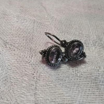 Vintage Amethyst 925 Earrings
