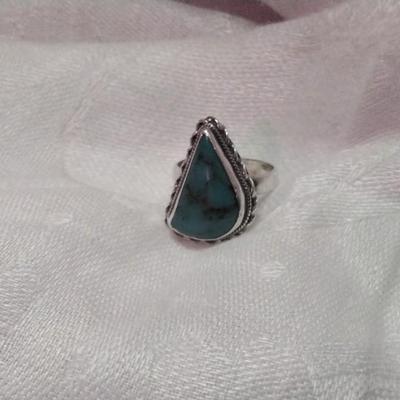 Gorgeous Turquoise 925 Ring Size 6.5