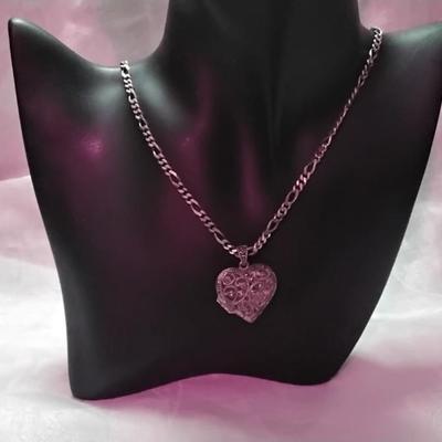 Gorgeous Vintage Marcasite Locket 27" 925 Necklace