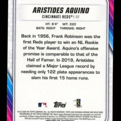 2020 BOWMAN CHROME ROOKIE OF THE YEAR ARISTIDES QUINO