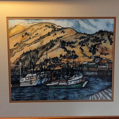 Signed Original Mary Croxton, Boat Harbor