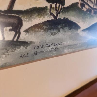 Original Lois Ireland Painting, 1941 Completed at 13 yrs old, Grain Fields