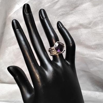 Big Beautiful Amethyst 925 Ring Size 6.5
