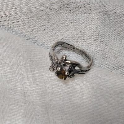 Beautiful Scrollwork Citrine 925 Ring Size 5