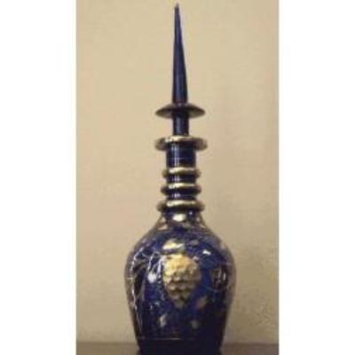 This luxury Glass vase is hand made from glass, then hand painted with Gold decorative design. Approximately 20â€³ height and 8â€³ in...