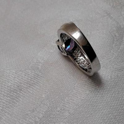 WOW! Amethyst, Opals and Diamonds 925 Ring Size 8