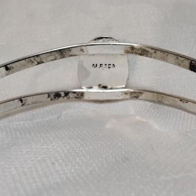 Unique Onyx/Mother of Pearl/Abalone Alpaca Silver Bracelet