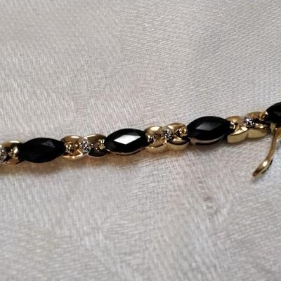 Gorgeous Vintage Sapphire And Diamond Gold Vermeil 7" Bracelet