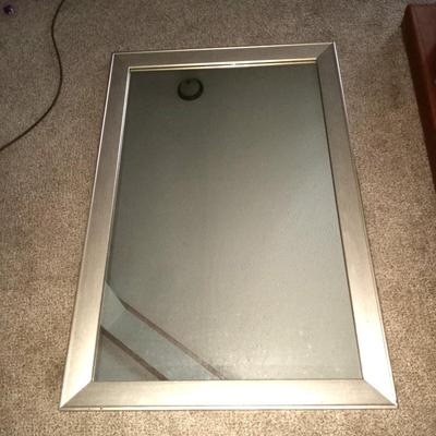 SILVER FRAMED WALL MIRROR