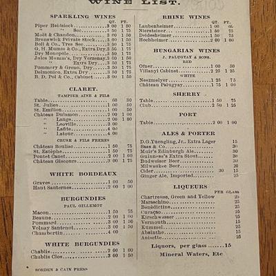 Original 1880 Coney Island restaurant menu - 143 years old ...