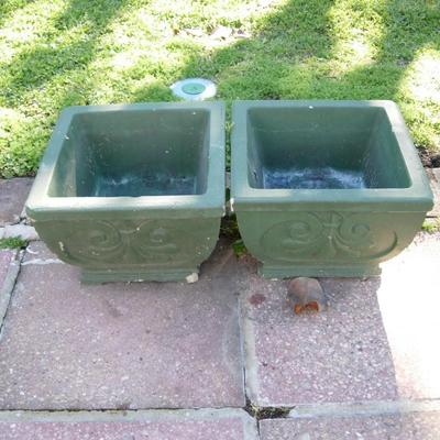 Cement Green Planter (pair 2)