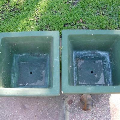 Cement Green Planter (pair 2)