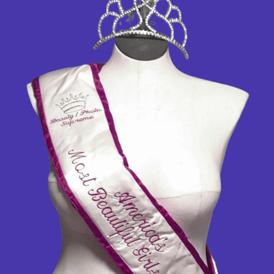 Authentic Beauty Pageant Sash & Crown #1