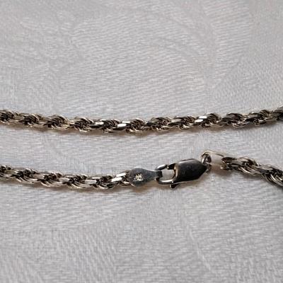 Vintage Mexico Opal 950 Silver On 19" 925 Italian Chain