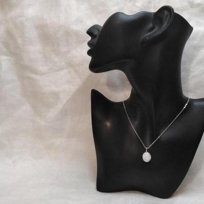 DK Opal With Diamond Accents 18" 925 Necklace