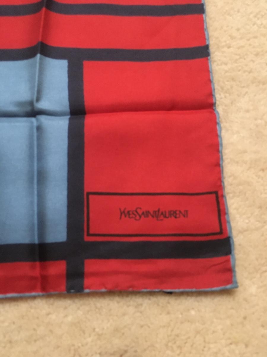 Ysl Geometry Pattern Vintage YSL geometric pattern silk scarf | EstateSales.org