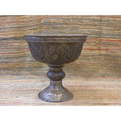 Antique 60 to 80 years old Persian engraved vase / Ghalamzani. estimate Value over $19000