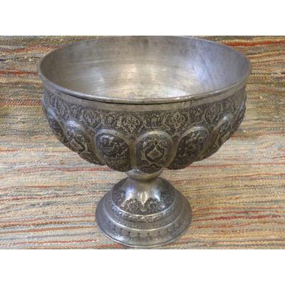 Antique 60 to 80 years old Persian engraved vase / Ghalamzani. estimate Value over $19000