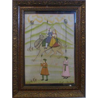 Original Indian Minatory Painting on silk,Â  16" x 21" , MarketÂ PriceÂ  $990