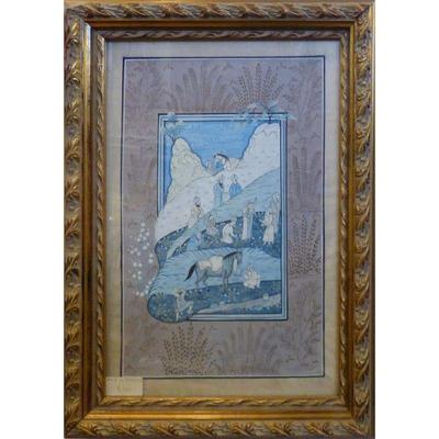 Original Indian Minatory Painting on silk,Â  16" x 21" , MarketÂ PriceÂ  $990