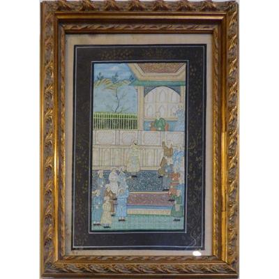 Original Indian Minatory Painting on silk,Â  16" x 21" , MarketÂ PriceÂ  $990