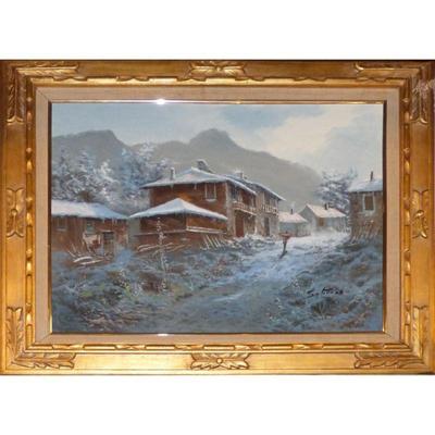 Spanish Oil Hand Painting 37" X 32" , Market Value $1900