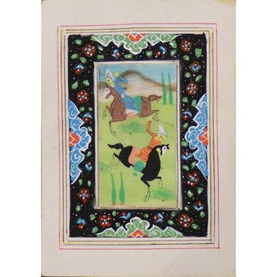 Hand Made Persian Miniature painting on plastic / Paper 7" X 9.5", Market Value $470