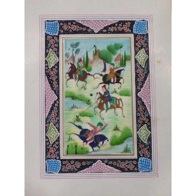 Hand Made Persian Miniature painting on plastic / Paper 7" X 9.5", Market Value $470