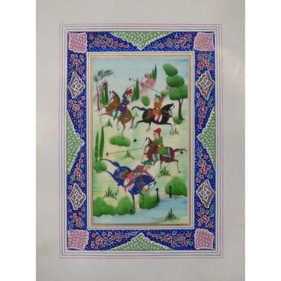 Hand Made Persian Miniature painting on plastic / Paper 7" X 9.5", Market Value $470