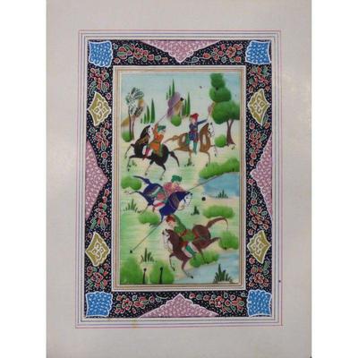 Hand Made Persian Miniature painting on plastic / Paper 7" X 9.5", Market Value $470