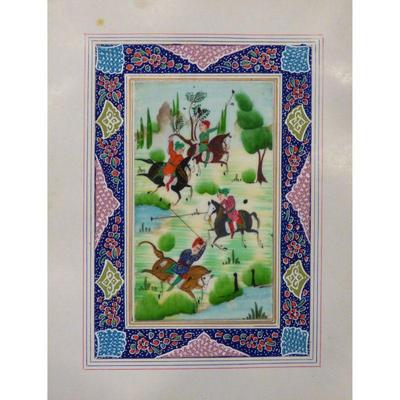 Hand Made Persian Miniature painting on plastic / Paper 7" X 9.5", Market Value $470
