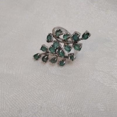 Special Order Emerald Cocktail 925 Ring Size 8