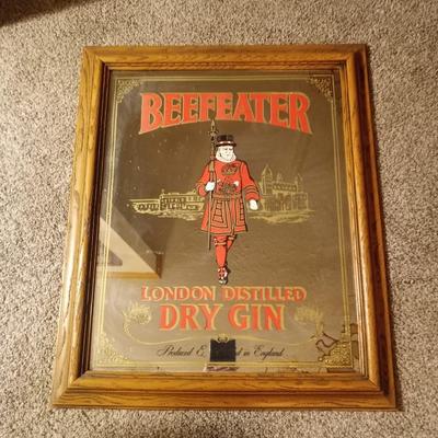 LARGE FRAMED BEEFEATER DRY GIN AND JACK DANIELS MIRRORS