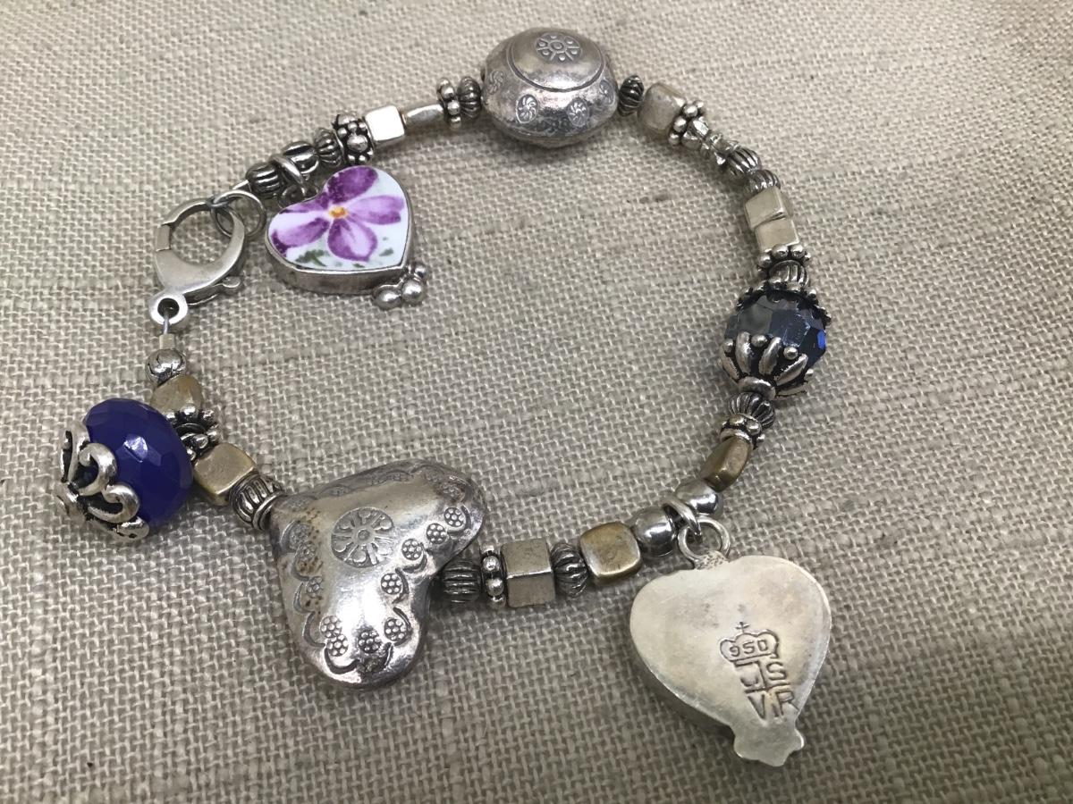 JSVR Jacqueline Smiley 950 Sterling Silver Vintage Bracelet ...