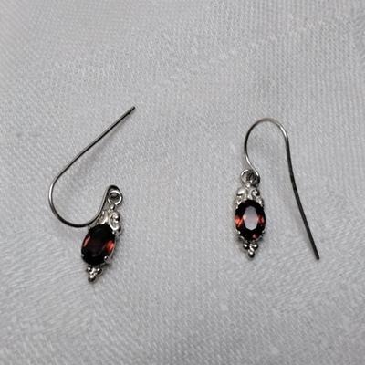 Vintage Garnet 925 Earrings