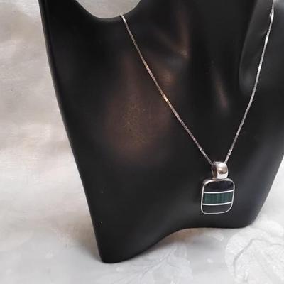 Unique Lapis Lazuli, Malachite and Onyx ATI Mexico 925 19" Necklace