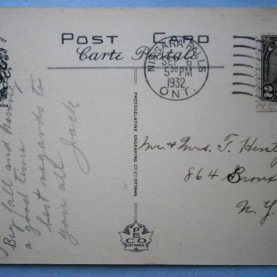 Postcard of Niagara Falls, Canada, posted 1932