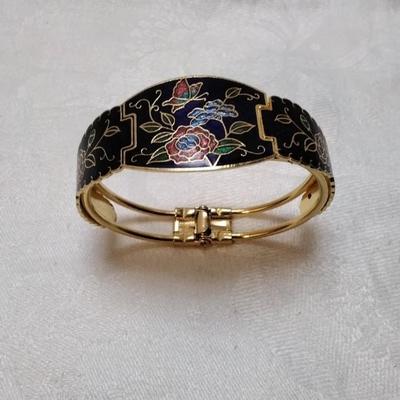 Vintage Dark Blue Cloisonne Bracelet