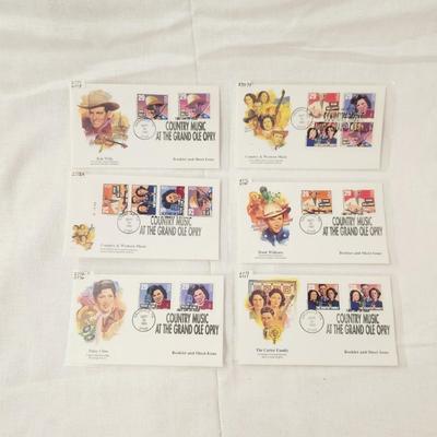 6 - FIRST DAY STAMPS - COUNTRY MUSIC AT THE GRAND OLE OPRY